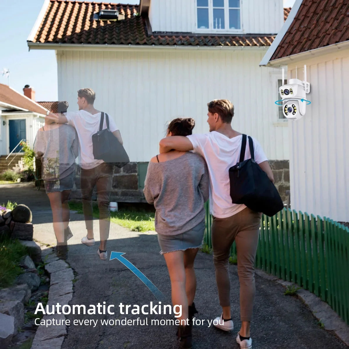Caméra De Surveillance Wi-Fi PTZ Double Objectif 4K