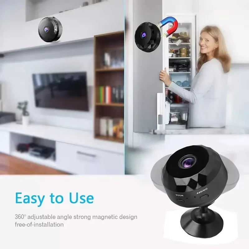 Mini Caméra De Sécurité Wi-Fi Grand Angle 1080P